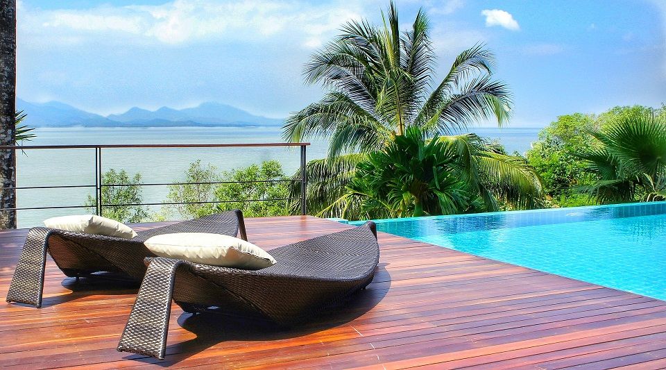 Enjoying vacation in a Thai Luxury resort
